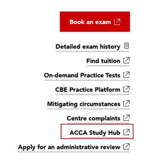 ACCA Study Hub: My exams .